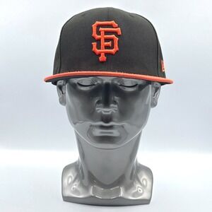 New Era 59FIFTY San Francisco Giants Fitted Hat Black Orange Size 7 1/2 MLB‎ Cap